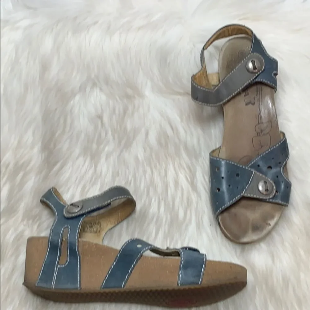 Romika Florida‎ 05 Denim Blue Leather Sandal Sz 41